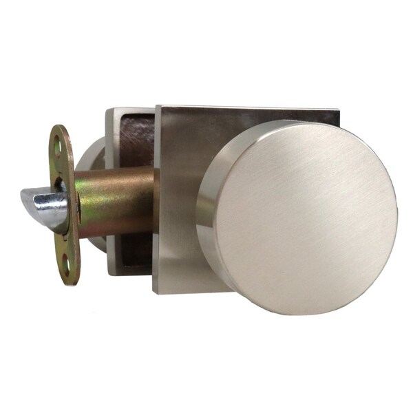 Emtek Round Knob 2-3/8 in Backset w/Radius Latch Strike Privacy w/Square Rose for 1-1/4 in to 2 in Door 5210ROUUS15.RLS - main